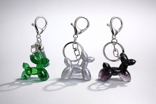 PUDDEL nøkkelring - glitrende kundtharpiks - Interiør KNASK