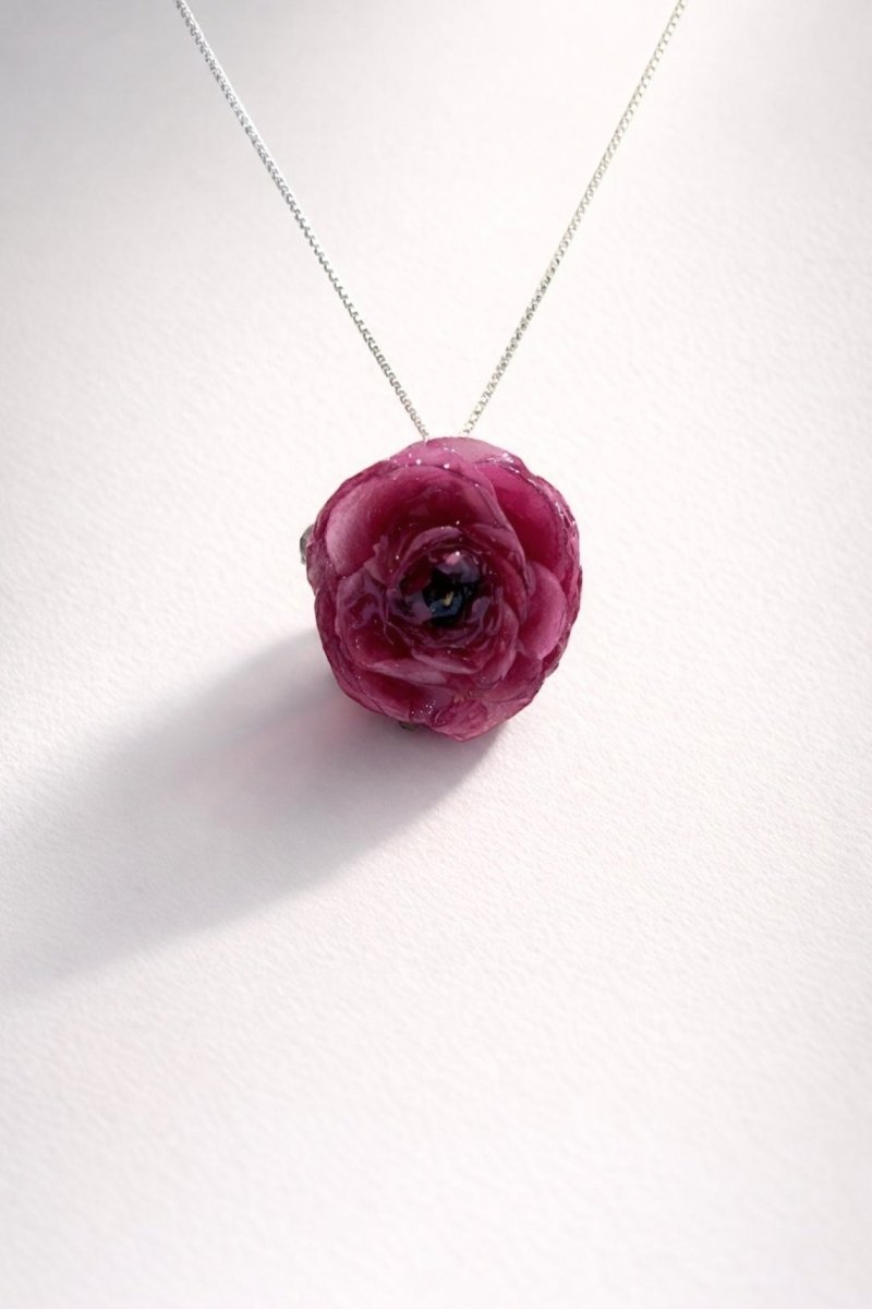 RANUKKEL blomstersmykke, sølvkjede - Smykke KNASK