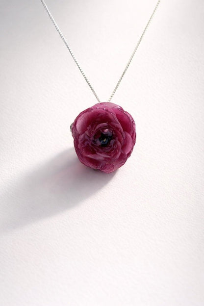 RANUKKEL blomstersmykke, sølvkjede - Smykke KNASK