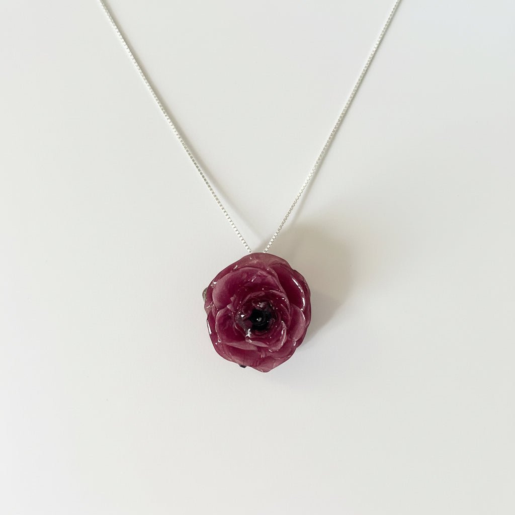 RANUKKEL blomstersmykke, sølvkjede - Smykke KNASK