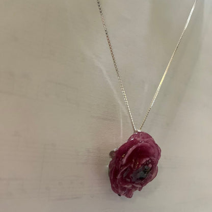 RANUKKEL blomstersmykke, sølvkjede - Smykke KNASK