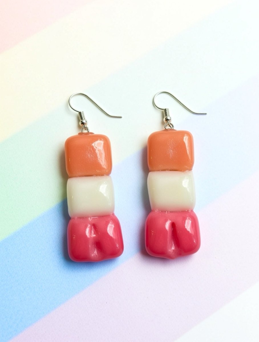 REGNBUE øredobber - ekte snop godteri, lesbisk PRIDE - flagg - Øredobber KNASK