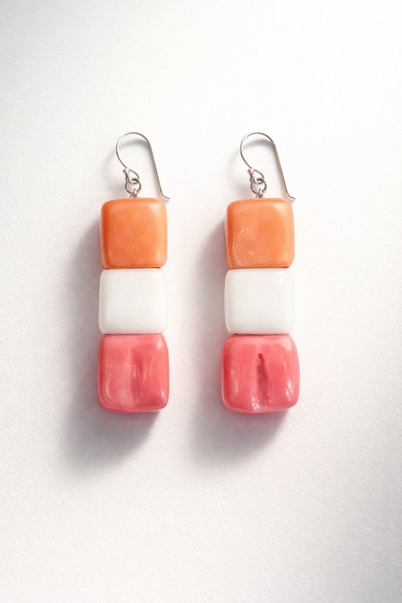 REGNBUE øredobber - ekte snop godteri, lesbisk PRIDE - flagg - Øredobber KNASK