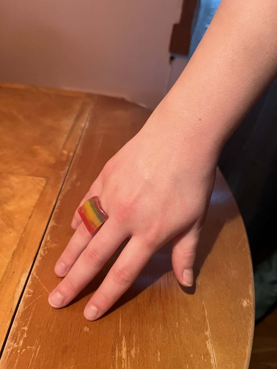 REGNBUE - SNOP ring - ekte godteri, justerbar - Ringer KNASK