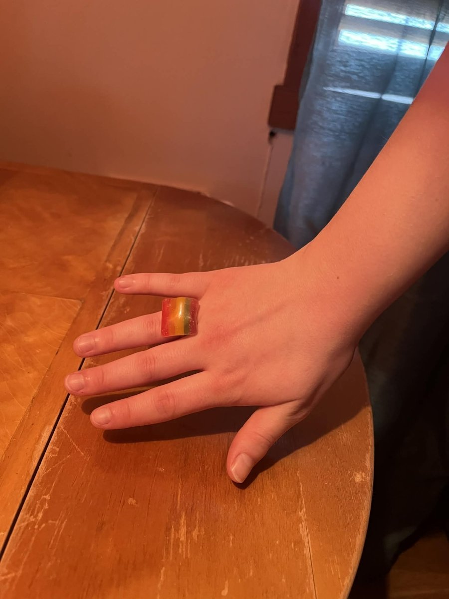 REGNBUE - SNOP ring - ekte godteri, justerbar - Ringer KNASK