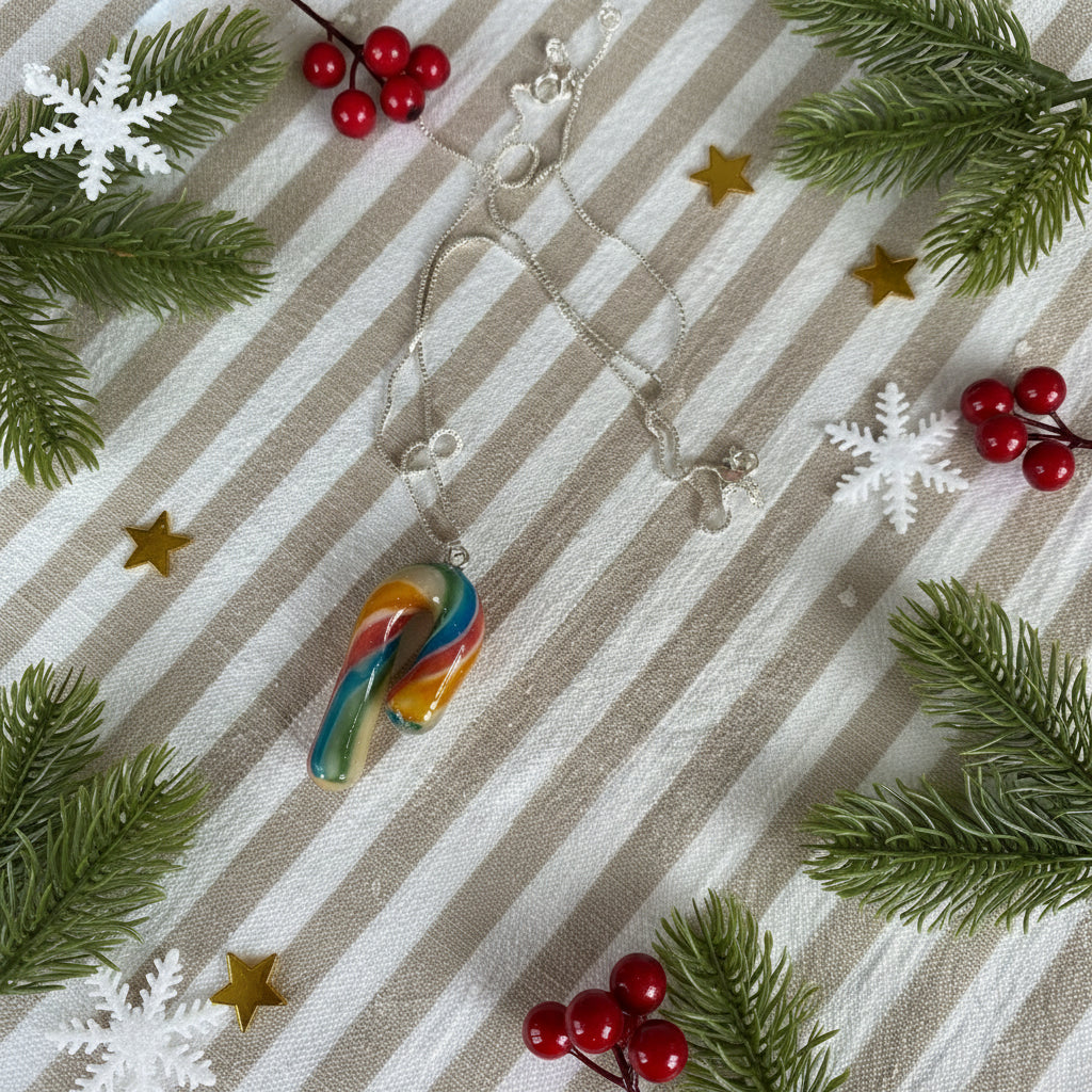 REGNBUE SUKKERSTANG smykke, 925 sølv - KNASK