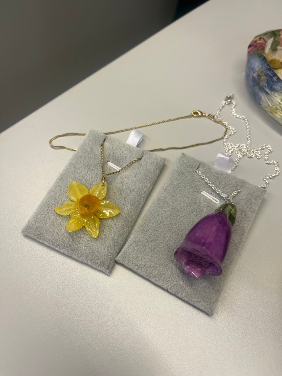 REVEBJELLE smykke - ekte tørket blomst - sølv - Smykke KNASK