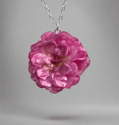 ROSA BUSKROSE blomstersmykke, sølvkjede - Smykke KNASK