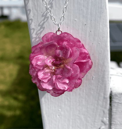 ROSA BUSKROSE blomstersmykke, sølvkjede - Smykke KNASK