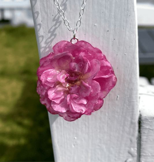 ROSA BUSKROSE blomstersmykke, sølvkjede - Smykke KNASK