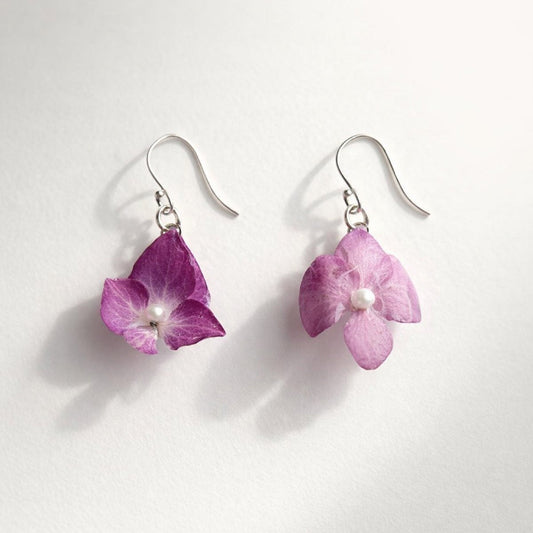 ROSA HORTENSIA øredobber - ekte tørkede blomster - Øredobber KNASK