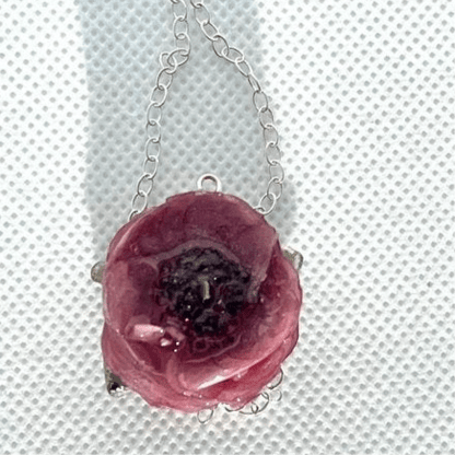 ROSA RANUKKEL blomstersmykke, sølvkjede - Smykke KNASK