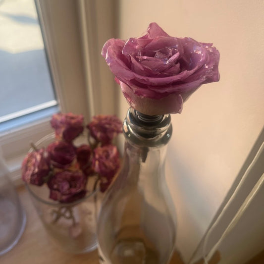 ROSA ROSE 3D vinstopper, ekte tørket blomst - KNASK