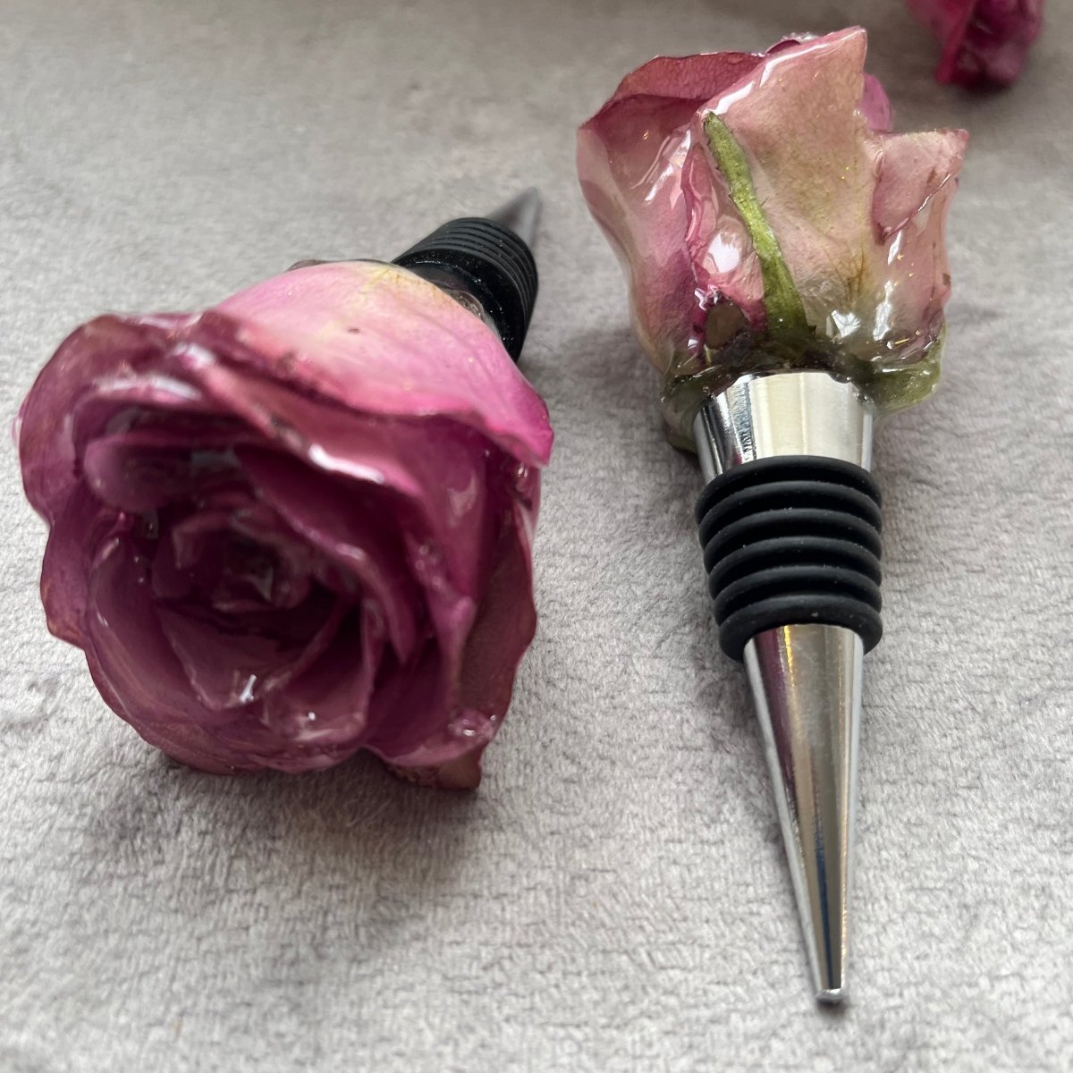 ROSA ROSE 3D vinstopper - ekte tørket blomst - Interiør KNASK