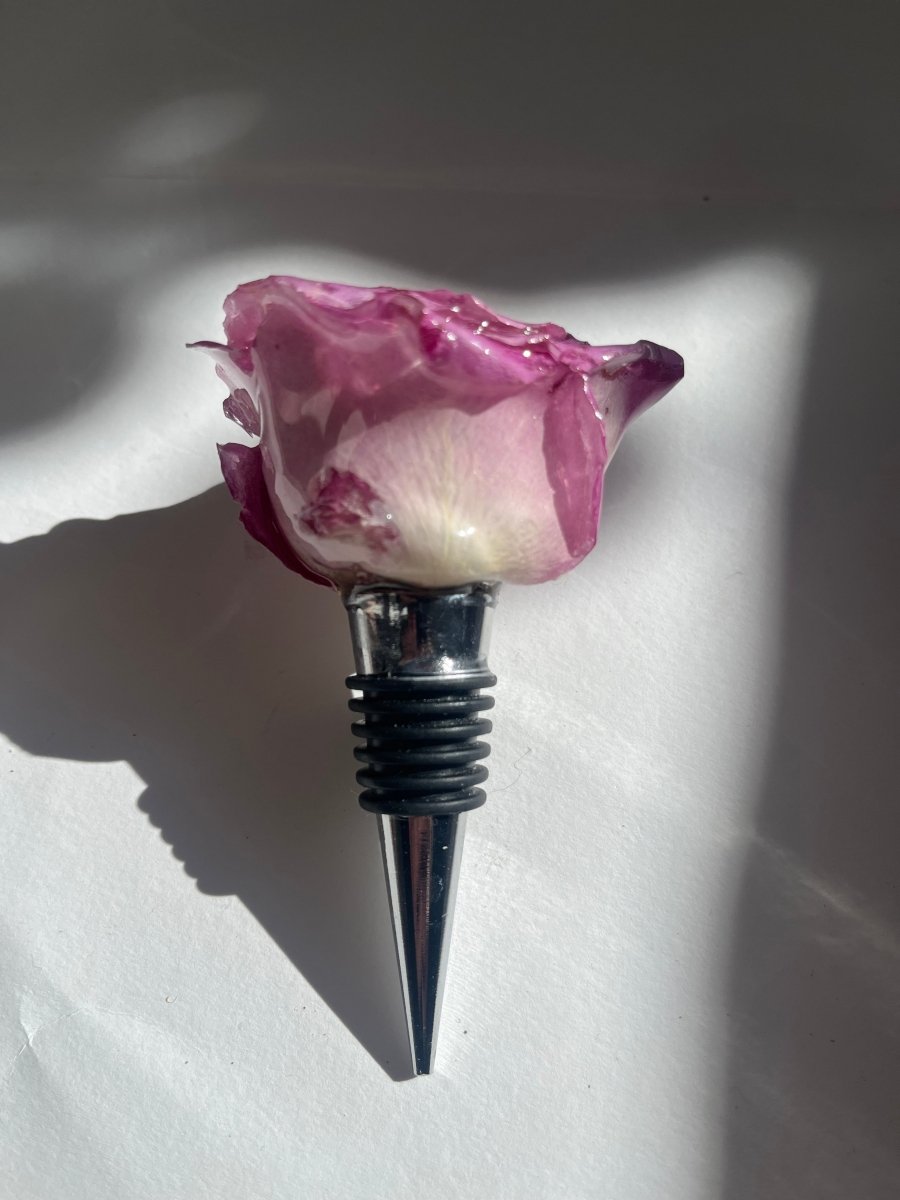 ROSA ROSE 3D vinstopper, ekte tørket blomst - Interiør KNASK