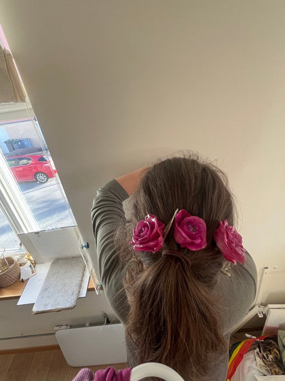 ROSA ROSE hårnål av ekte tørket blomst - Hårpynt KNASK