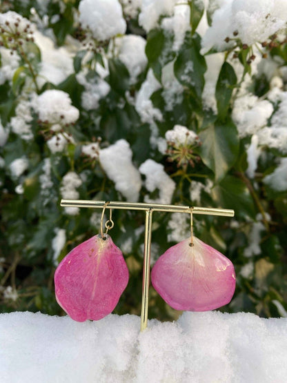 Rosa roseblad øreringer, 18K gull forgyllet stål - KNASK