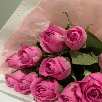 ROSA ROSEBLADER øredobber, 3D, ekte tørkede blomster, 925 sølv - Øredobber KNASK