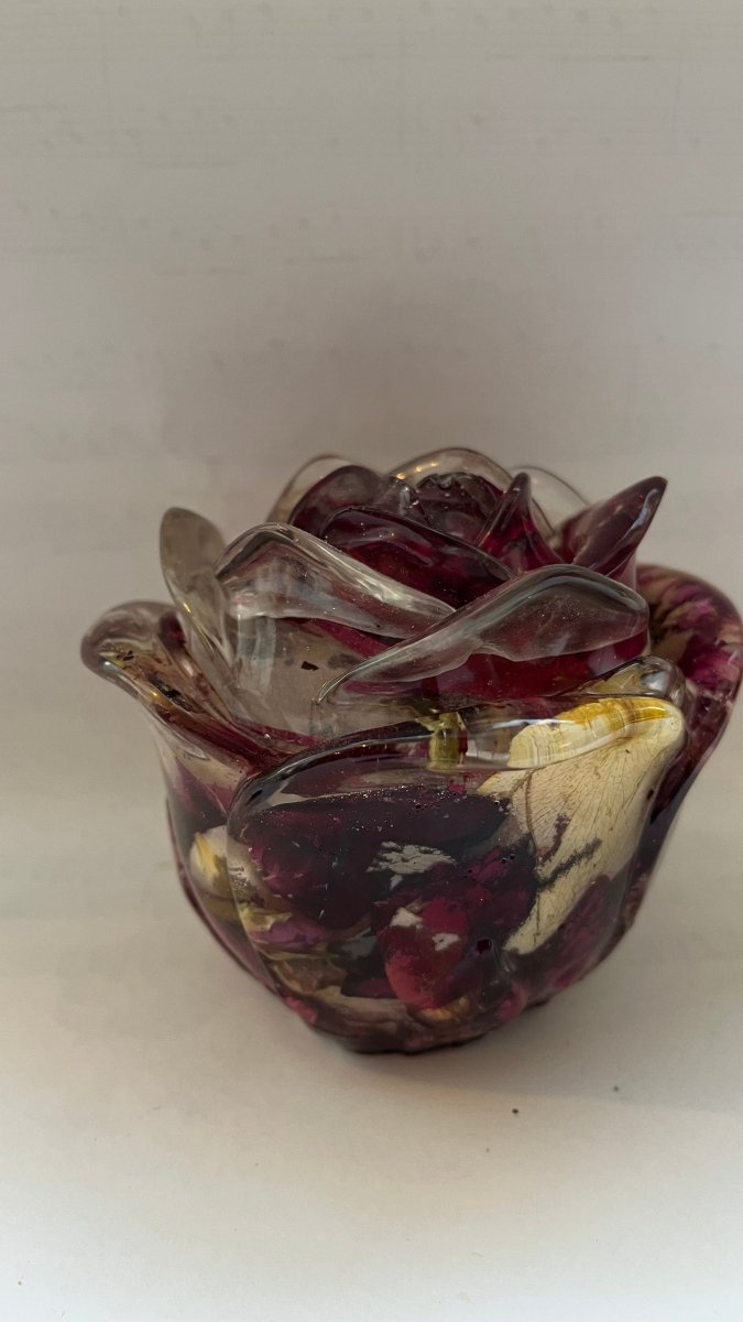 ROSE SYMFONI krukke med lokk, ekte tørkede roser - Interiør KNASK