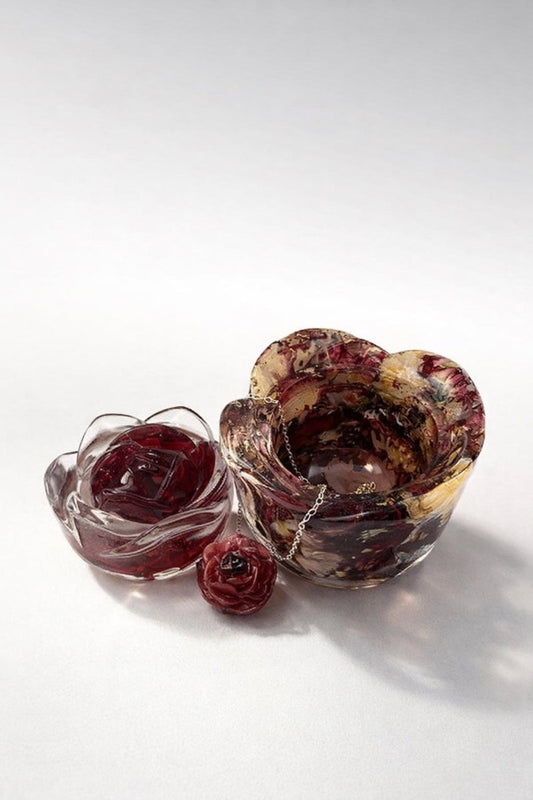 ROSE SYMFONI krukke med lokk, ekte tørkede roser - Interiør KNASK