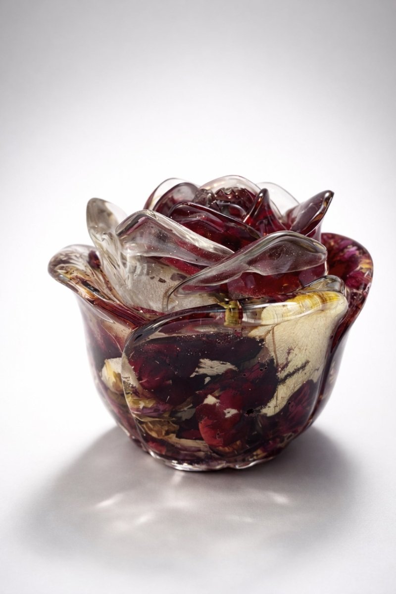 ROSE SYMFONI krukke med lokk, ekte tørkede roser - Interiør KNASK