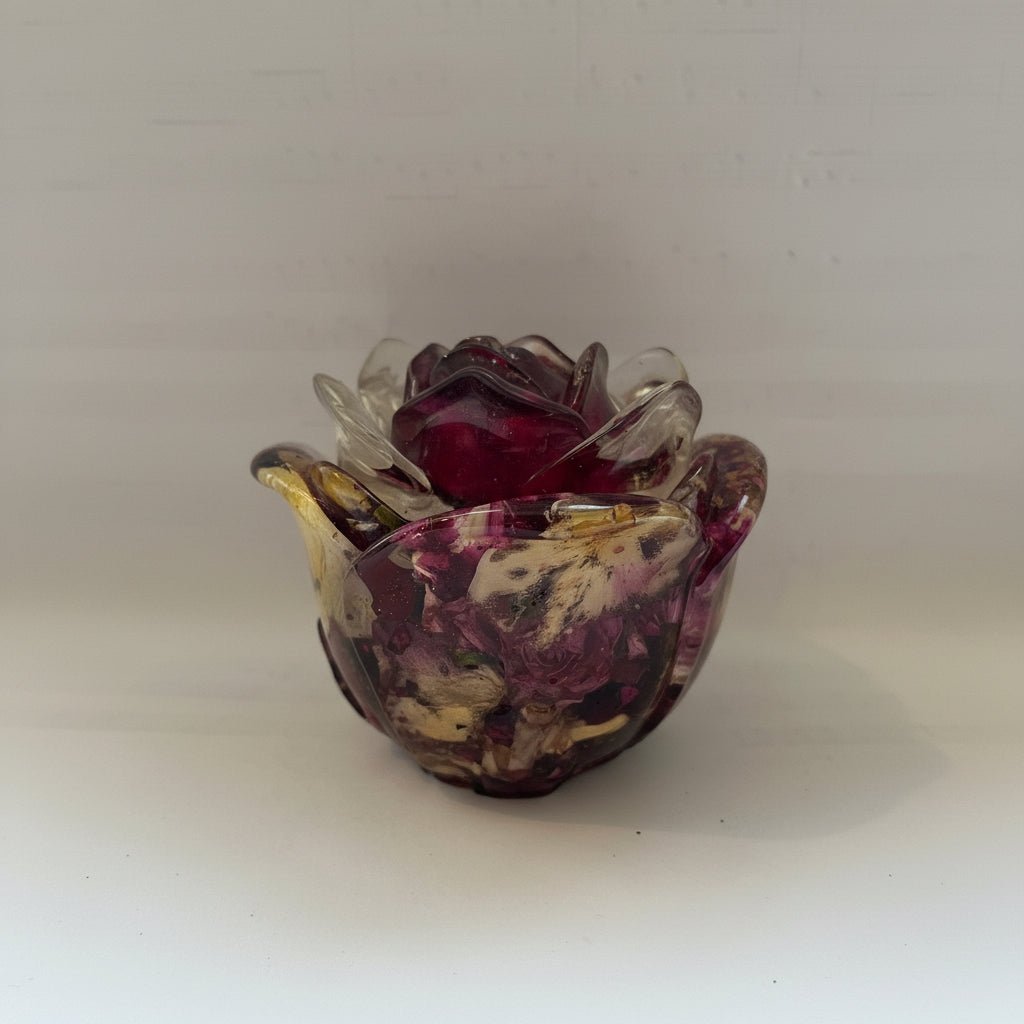 ROSE SYMFONI krukke med lokk, ekte tørkede roser - Interiør KNASK