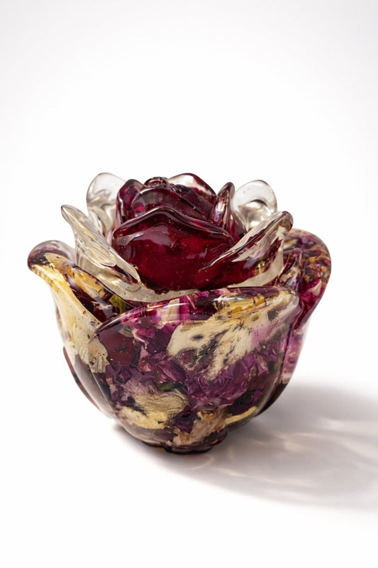 ROSE SYMFONI krukke med lokk, ekte tørkede roser - Interiør KNASK