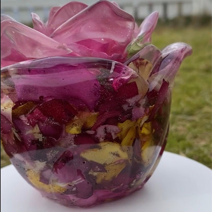 Rose - symfoni krukke med lokk, tørkede roser - KNASK