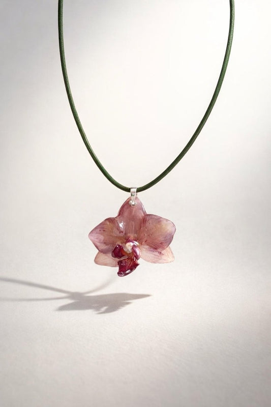 RUSTROSA ORKIDÉ smykke - ekte tørket blomst - Smykke KNASK