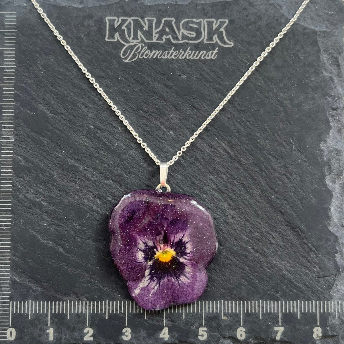 SAFTIG FIOL smykke - ekte tørket blomst - Smykke KNASK