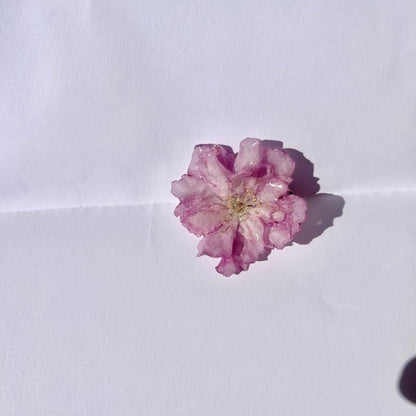 SAKURA KIRSEBÆRBLOMST brosje, 3D - tørket blomst, metallnål - Brosje KNASK