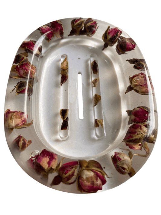 RØDROSA ROSEKNOPPER såpeskål - KNASK