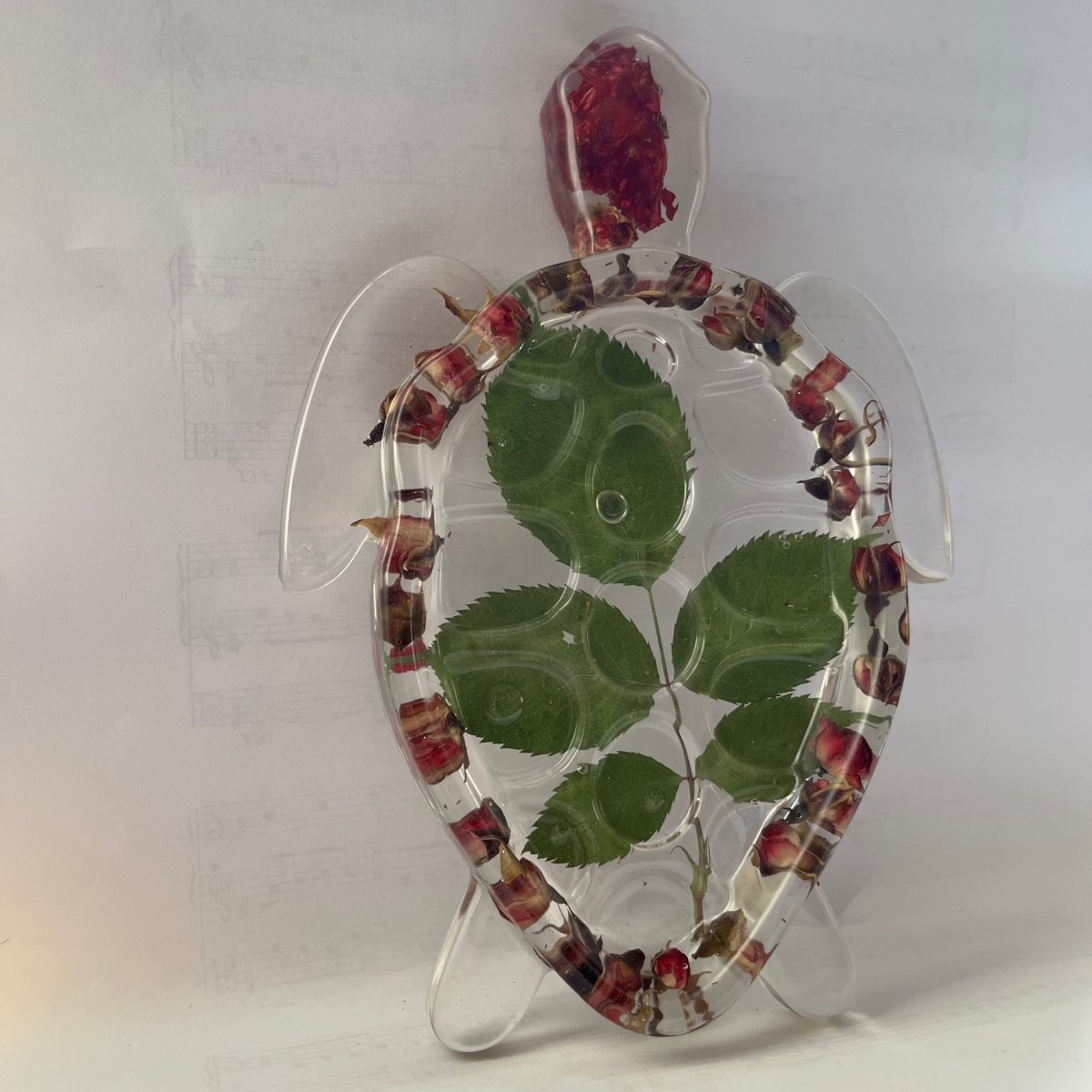 SKILPADDE pyntebrett - ekte roser - Interiør KNASK