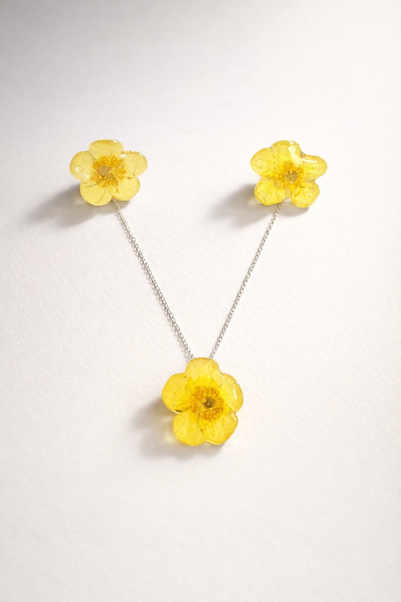 SMØRBLOMST smykke - ekte tørket blomst - Smykke KNASK
