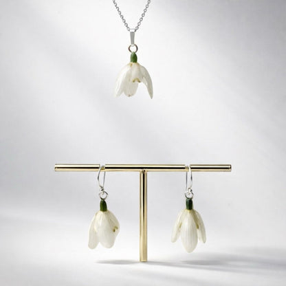 SNEKLOKKE snøklokke smykke - ekte tørket blomst - Øredobber KNASK