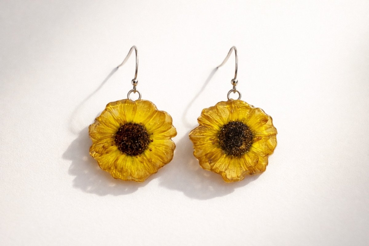 SOLLYKKE øredobber - ekte tørked blomster, sølv - Øredobber KNASK