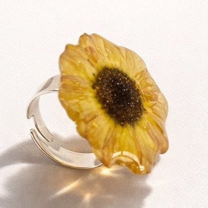 SOLLYKKE øredobber - ekte tørked blomster, sølv - Ringer KNASK