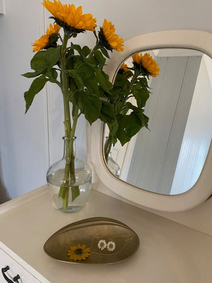 SOLSIKKE blomstersmykke av ekte tørket blomst, 925 sølvkjede - Smykke KNASK