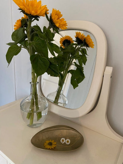 SOLSIKKE blomstersmykke av ekte tørket blomst, 925 sølvkjede - Smykke KNASK