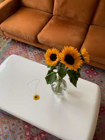 SOLSIKKE blomstersmykke av ekte tørket blomst, 925 sølvkjede - Smykke KNASK