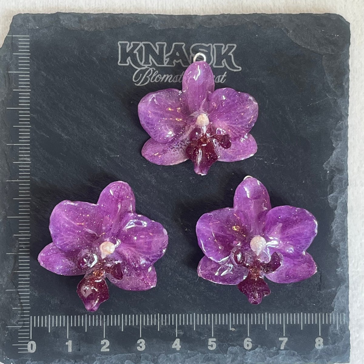SOMMERHIT ORKIDÉ GAVESETT - ekte tørkede blomster, sølv - KNASK