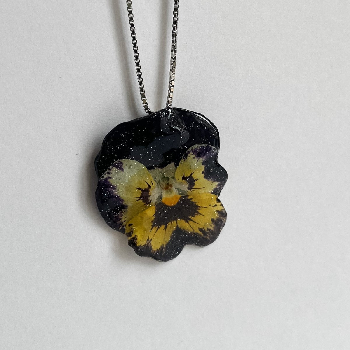 STEMONSTER blomstersmykke, tørket fiol, 925 sølvkjede - Smykke KNASK
