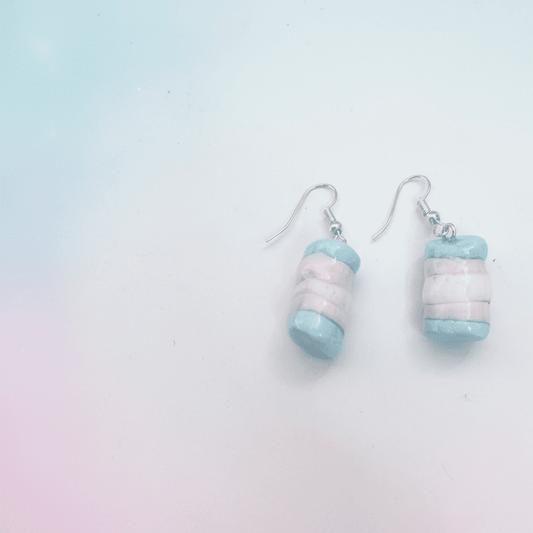 TRANS MARSHMALLOWS øredobber, ekte snop godteri - PRIDE - Øredobber KNASK