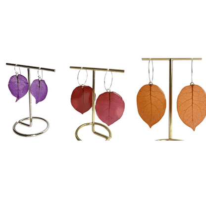 TRILLINGBLOMST Bougainvillea øredobber - ekte tørkede blomster - rød, orange eller rosa - Øredobber KNASK