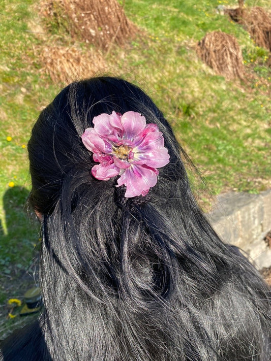 TULIPAN hårkam av ekte tørket blomst - Hårpynt KNASK