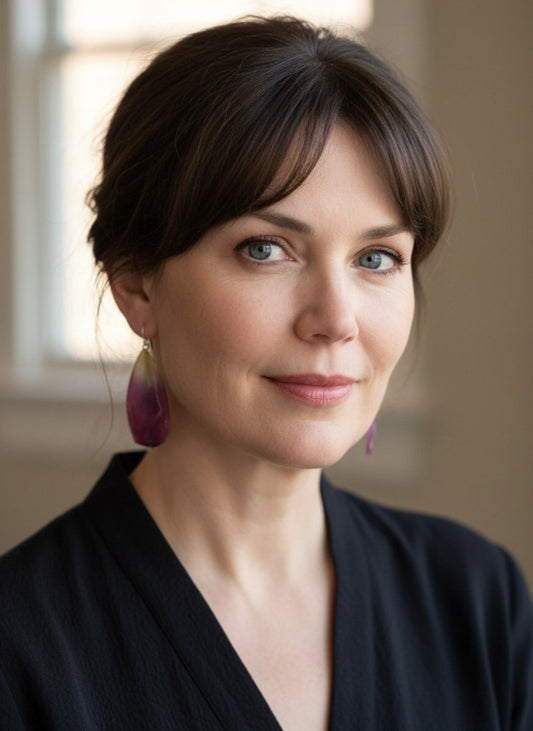 TULIPAN øredobber - ekte tørkede kronblader, sølv - Øredobber KNASK