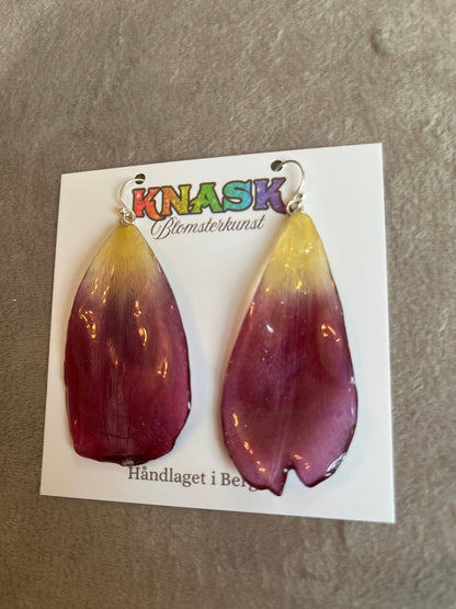 TULIPAN øredobber - ekte tørkede kronblader, sølv - Øredobber KNASK