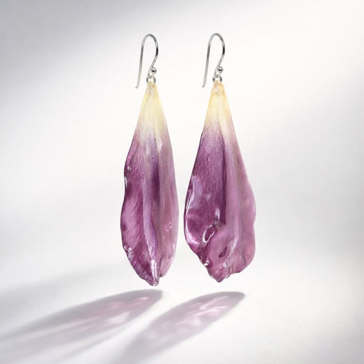 TULIPAN øredobber - ekte tørkede kronblader, sølv - Øredobber KNASK