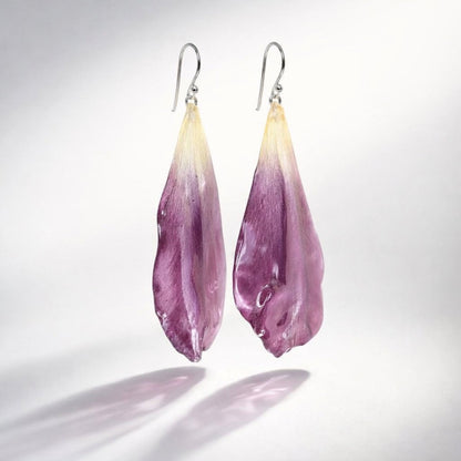 TULIPAN øredobber - ekte tørkede kronblader, sølv - Øredobber KNASK