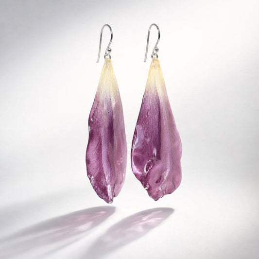 TULIPAN øredobber - ekte tørkede kronblader, sølv - Øredobber KNASK